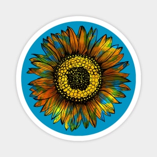 Sunflower Beauty of Blue and Yellow Magnet